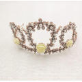 Europa Crown Tiaras Jóias Alto concurso de coroa de ouro branco 14k Diamond Ring Tiaras